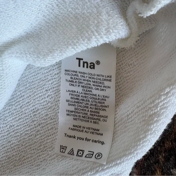 TNA Women's White cropped Crewneck Sweatshirt size medium - Picture 5 of 6